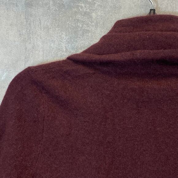 C BY BLOOMINGDALES Cashmere Women's Dark Raisin Open-Front Cardigan SZ XS - Picture 4 of 8